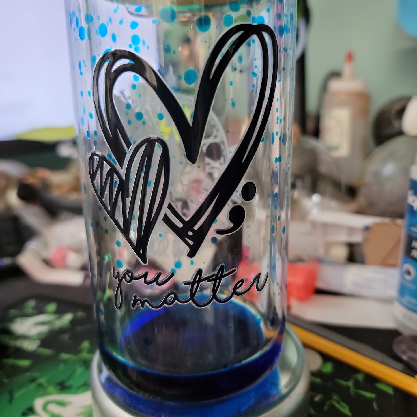 # 16 oz glass drip tumbler You Matter