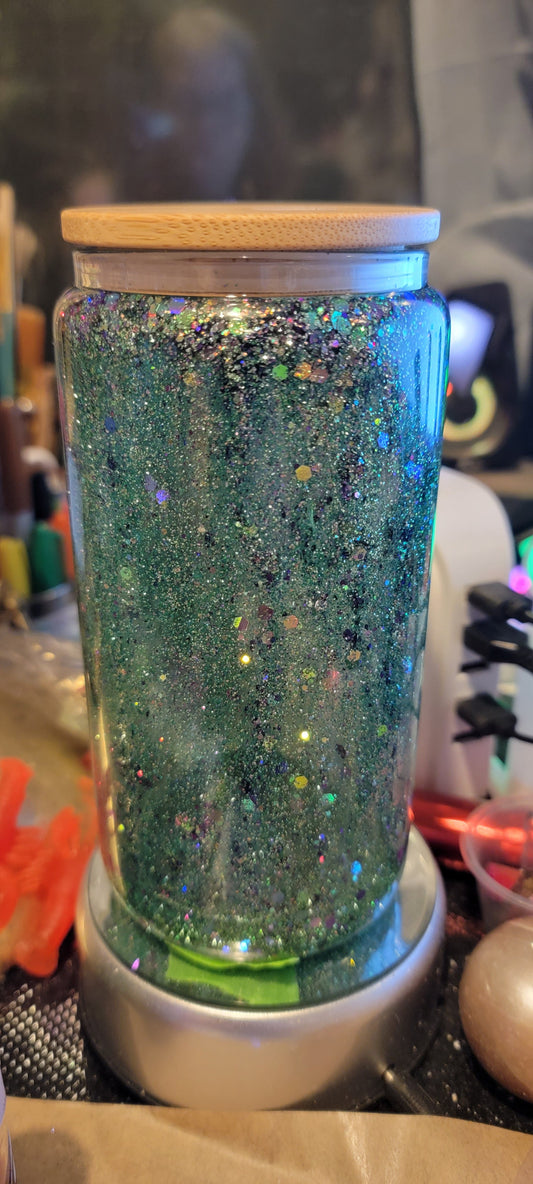 # 16 oz glass snowglobe tumbler Starbucks